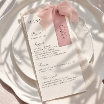 ideatree, oznámenie, svadobné oznámenie, svadobné menu, menu, menu s menovkou, trhané, trhaný okraj, menu s trhaným okrajom, oznámenie s trhaným okrajom, noiart, nové mesto nad váhom
