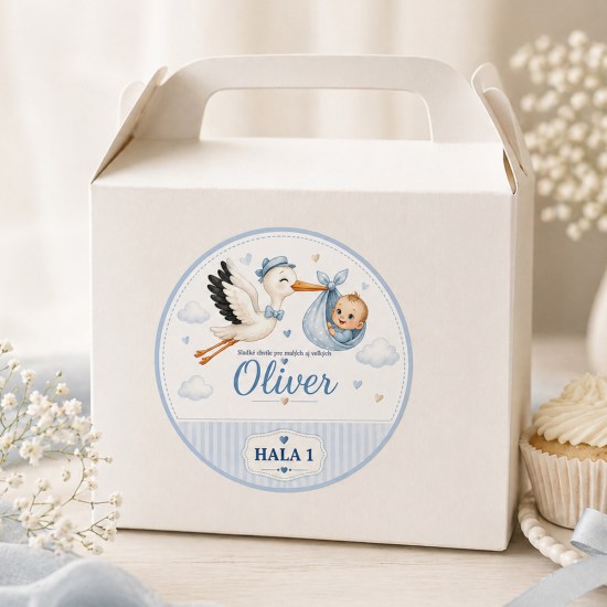 ideatree, etikety, nálepky, na krst, etikety na krst, babyshower, výslužky, nálepky na koláčiky, bocian, detské nálepky, noiart, svadobná grafika, nové mesto nad váhom
