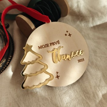 Vianočná guľa s menom a venčekom